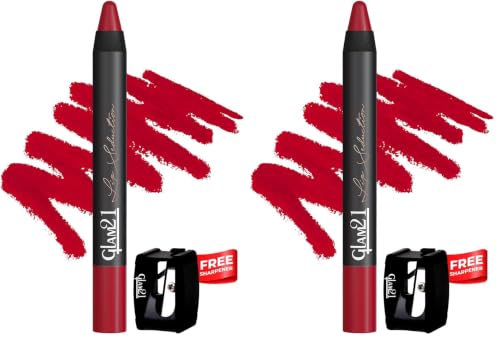 Image of Glam21 Lip Seduction Non- Transfer Crayon Lipstick up to 12 Hours Stay | Lightweight & Longlasting|Creamy Matte Formula | Smudge Proof - 3.6gm |Indian Red|01 (Pack of 2)