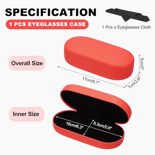 Image of PATIKIL Hard Shell Eyeglasses Case, PU Leather Large Glasses Case Litchi Grain Protective Sunglasses Organizer for Women Men