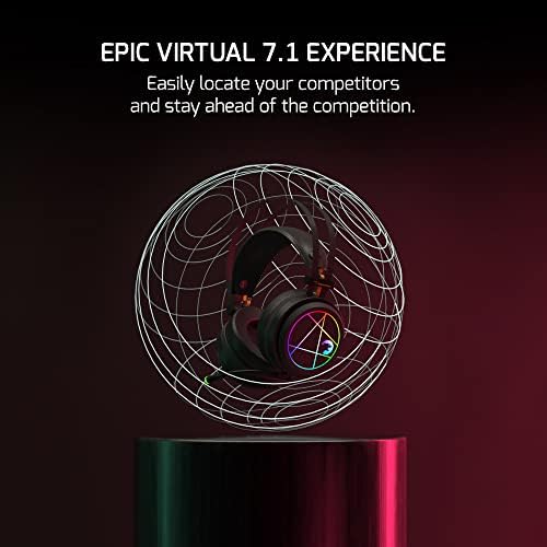 GAMEPOWER Medusa USB Oyun Kulaklığı - 7.1 Sanal Surround Ses, 50 MM Sürücülü Kablolu Led Kulaklıklar, Konforlu Tasarım, 360 Mekansal Ses, PC, Dizüstü Bilgisayar için Gürültü Önleyici Mikrofon, Siyah - Görsel 2