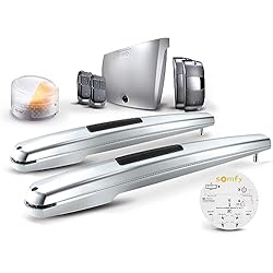 Somfy 1240653 Exavia Star - Motorización de puerta abatible con elevador para vallas con altura máxima de 2 m y ancho de 2,5 m, con 2 mandos Keypop, 1 luz intermitente gris