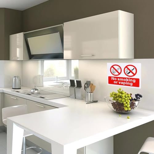 Mayoii 6PCS Self Adhesive No Smoking Signs, No Smoking Adherent Vinyl Stickers (180mm X 135mm), Waterproof No Smoking Or Vaping Signs, Safety Warning Signs Indoor And Outdoor Use (12)