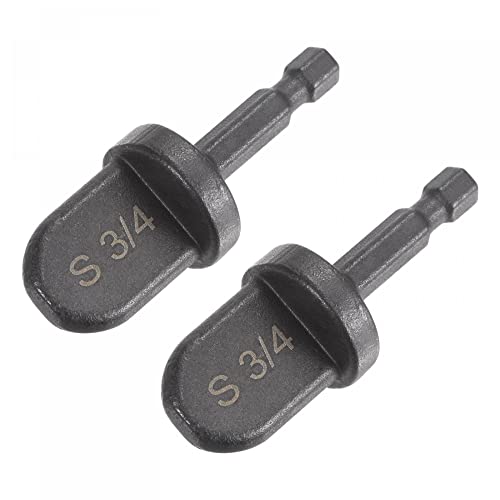 uxcell 3/4" Swaging Tool Drill 1/4" Hex Handle Repairing Flaring Tool for Air Conditioning Copper Aluminum Pipe 2Pcs