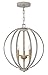 Hinkley 3463CG Transitional Three Light Foyer Pendant from Euclid collection in Grayfinish,