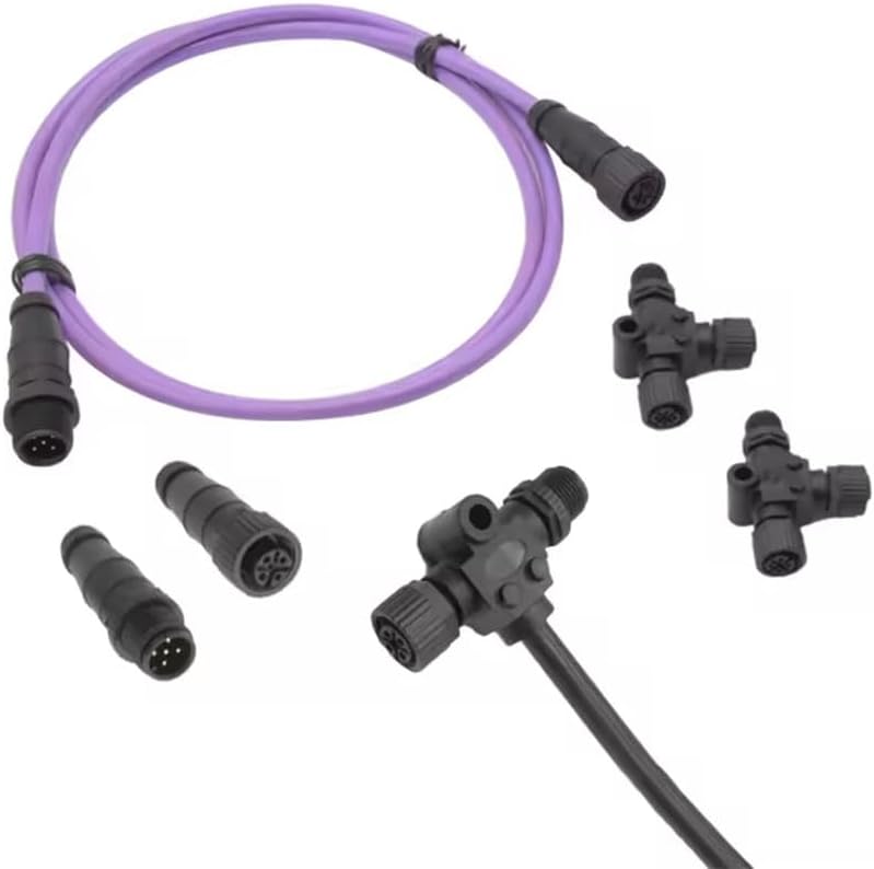 Marine NMEA 2000 Connector NMEA 2000 Starter Kit 5kit Drop Cable Terminator T-Connector Wire M12 5pin Connector M12 Waterproof Cable