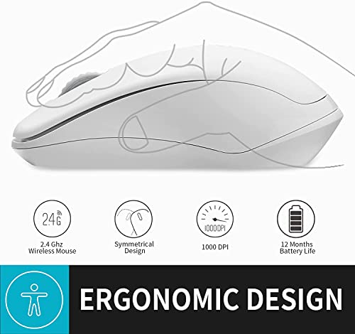 Rapoo Wireless Mouse, Computer Mouse 3 Buttons Silent Cordless Mouse Wireless Optical Mice With Usb Nano Receiver, 2.4G Portable Ergonomic Wireless Mouse For Laptop/Windows/Mac/Office Pc #TOP3