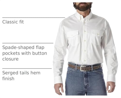 Painted Desert Two Pocket Long Sleeve Button Work Shirt, White, Medium by Wrangler - Used condition - US$27.39
