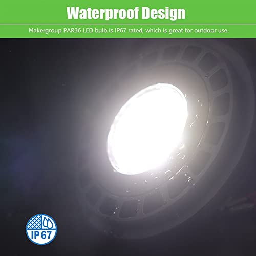 Makergroup Par36 Landscape Led Light Bulb 10W 12V Low Voltage Waterproof Spotlight For Outdoor Yard Lighting Tree Light, In-Ground Well Light, Daylight White 5000K #TOP1