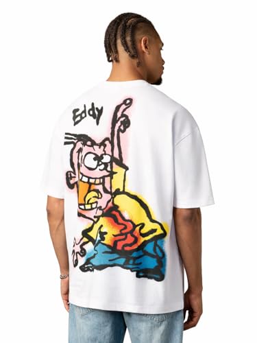 T-shirt col rond Cartoon Network imprimé graphique blanc léger grande taille pour homme