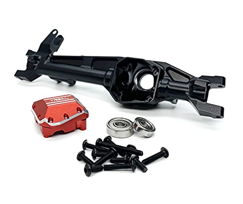 Treal Scx10 Iii Front Axle, Aluminum 7075 Straight Axles Cnc Billet Machined, Compatible With Axi03014T1 Scx10 Iii Early Ford Bronco 1/10Th 4Wd Rtr (Black) #TOP1