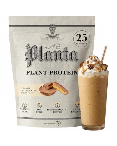 Ambrosia Plant Based Protein Powder 20g | Clean Vegan Pea Protein Powder | Gluten & Dairy Free, Keto Friendly, No Added Sugar | 25 Servings | Peanut Butter Cup