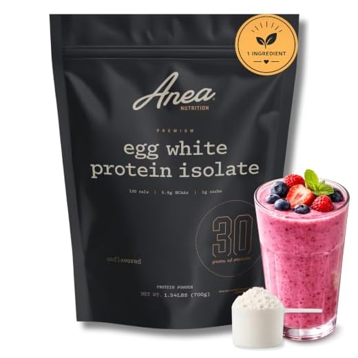 Anea Egg White Protein Isolate - Unflavored | 30g Protein | Fat-Free | 5.9g BCAA | Complete Amino Acid Profile | Dairy-Free, Gluten-Free | Neutral Flavor for Shakes & Recipes | Made in GMP Facility