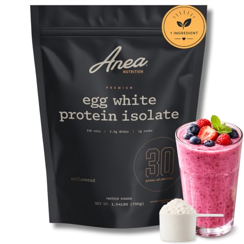 Anea Isolate Protein Powder Egg White Protein Powder 30g Protein per Serving Egg White Isolate Gluten Free Soy Free No Artificial Sweeteners Informed Choice Screened Unflavored 20 Servings