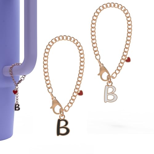 TURCGUO Pingentes Stanley para alça, 2 peças de pingentes de letra nome ID inicial decorações copo S