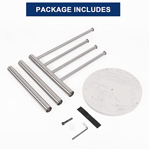 Nearmoon 42 Inch Freestanding Swivel Towel Rack With Heavy Marble Base, Rustproof Sus 304 Stainless Steel Swing Out Towel Bar With 4 Arms, Towel Holder For Bathroom Bedroom (Brushed Nickel) #TOP7