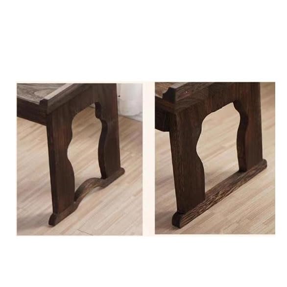 Mesa rectangular de madera maciza baja estilo rústico para suelo y mirador interior 7