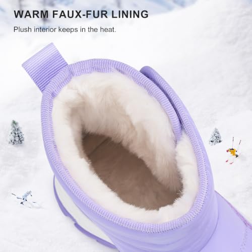 Stelle Toddler Snow Boots Girls Lightweight Warm Winter Shoes(LA,9MT) - image 5