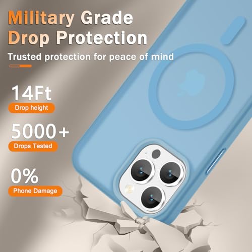 Image of YENAPOON for iPhone 14 Pro Max Case, Matte Magnetic Phone Cover [with 1 Screen Protector] [Support for MagSafe] [Shockproof Military Grade Protection] Translucent Frosted Back, Lavender Purple
