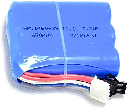 11.1V 3S 650mAh 15C 14500 Li-Ion Battery SM-2P Plug for RC Model Buggy Car Truck Racing Speed Boat