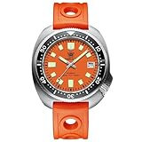 London Craftwork Steeldive Captain Willard 6105 Montre de plongée automatique avec mouvement NH35 SD1970, Orange limité (bracelet en caoutchouc), Militaire