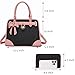 Qiyuer Medium Handbags For Women Vegan Leather Purses Set Satchel Tote Bags With Matching Wallet 2pcs BlackPink