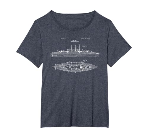 Warship Blueprint Design Shirt - World War Great War Ship
