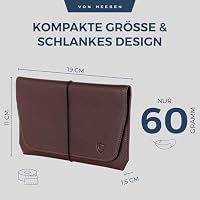 VON HEESEN Leder Reisepasshülle mit RFID-Schutz - Passport-Hülle aus echtem Leder - Reisepass-Organizer für stilbewusste Damen & Herren in Braun – Ansicht 6