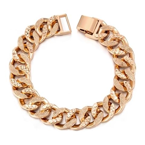 XUPING Bracelet for Women Cuban Bracelet 18K Gold Plated Bracelet Jewelry Gift For Mother Girlfriend Wife Friends Cover