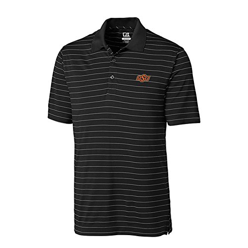 Cutter & Buck Polo Drytec Franklin Stripe para homem, preto/branco, S