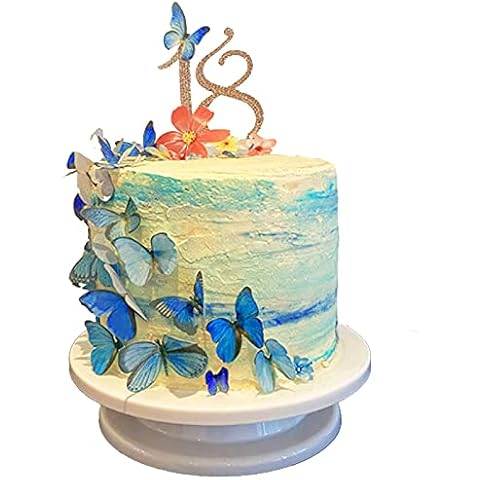 Blue Edible Butterflies for Cake Decorating 24x Birthday Wedding Cover