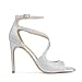 DREAM PAIRS High Heels for Women Cross Strappy Stilettos Square Open Toe Dressy Sexy Sandals,Size 8,SILVER-GLITTER,SDHS2407W