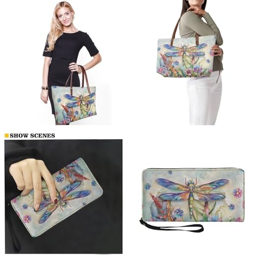 Image of 2 PCS Purse and Wallet Set for Women, Lightweight Large Top Handle Purse with PU Wallet for Work Party Shopping