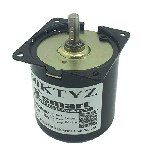 Bringsmart 60ktyz 10rpm Ac Motor Low Noise Gearbox Electric Motor Barbecue High Torque Low Speed 110V Synchronous AC Reduction Motor (110V 10rpm) by BRINGSMART - Used condition - US$22.50