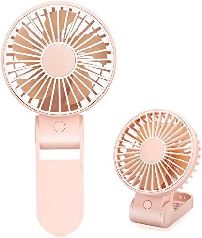 TriPole Mini Handheld Fan USB Portable Fans Rechargeable Battery Operated Foldable Desk Fan 3 Speed Hanging Personal Fan for Home Office Indoor Use Outdoor Travel