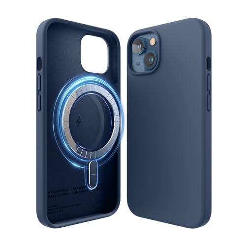 elago - Funda de Silicona magnética Compatible con iPhone 13 (6.1") Carcasa Compatible con MagSafe, imanes Integrados, Silicona líquida Premium, Cubierta Protectora (Azul)