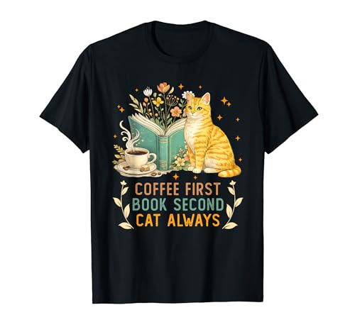 Coffee First Book Second Cat Always Reading Library Cat Love T�V���c