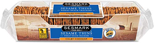 Sesmark Sesame Thins, Colby Cheddar Cheese, 7 Ounce (Pack of 12)