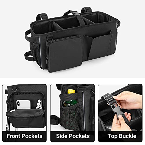Samdew Walker Basket, Accessories Bag To Hang On Medical Walker For Seniors, Portable Tote Pouch With Pockets For Folding Walker, With Dividers & Fastener Straps, Not Fit Rollator Walker, Bag Only #TOP3