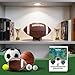 Vigorluck Ball Storage, Wood Ball Holder Large for Basketball, Football, Soccer, Rugby, Basketball Stand Desktop Storage Football Holder for Easy Storage