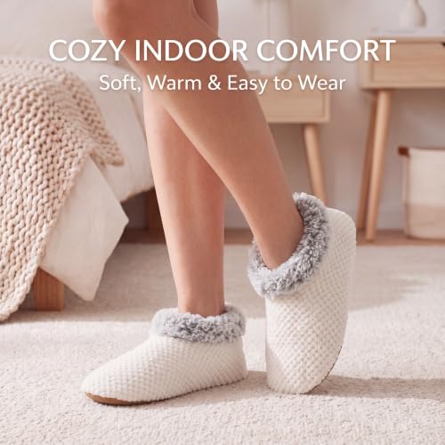 Image of Cozylook Fuzzy Slippers for Women Indoor Soft Sole Slipper Socks | Warm plush feel, non slip grippers, easy step-in, flexible bottom, bedroom and home wear
