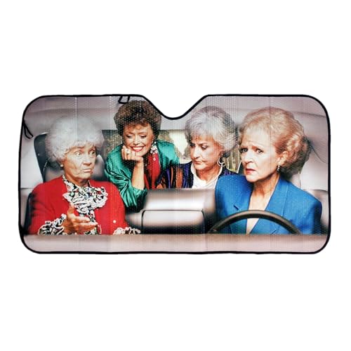 Official Golden Girls, Car Window Foldable Rectangle Sunshade/Windshield/Sun Visor, Set of 1, 57 X 28 inch Gift - Auto Sun Shade for Cars, Suv's and Trucks/Sun Shield
