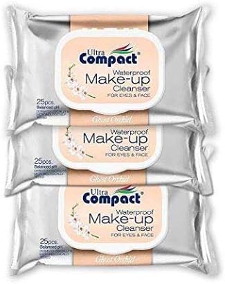 Makeup Remover Wipes - No Harsh Chemicals Eye Makeup Remover - Dermatologically & Microbiologically Tested Face Wipes - Ghost Orchid Or Fragrance Makeup Wipes - 3 Packs of 25 Wipes