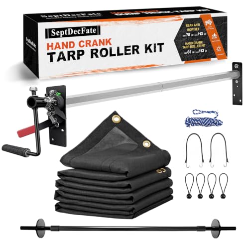 Dump Truck & Trailer Tarp Kit with Rear Anti-Sail Bow & 7'×18' PVC Mesh