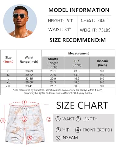 Coofandy Mens Board Shorts Regular Fit 9'' Inseam Lightweight Summer Beach Shorts thumb #5