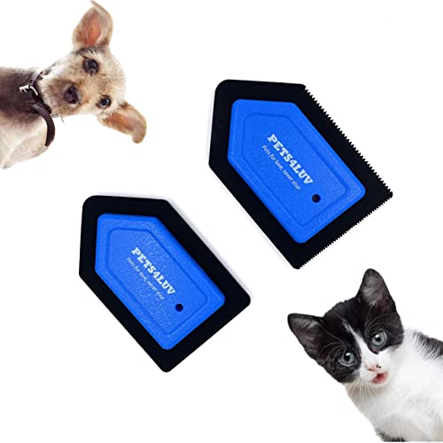 Pets4Luv Mini épilateur portable pour chiens et chats, brosse réutilisable pour poils d'animaux domestiques, facile à nettoyer, canapé, tissu pour la maison et la voiture, lot de 2 Cover