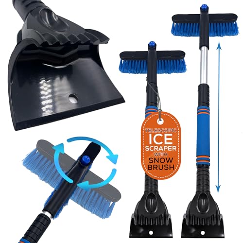 Telescopic Ice Scraper with 360° Snow Brush