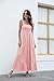 kinstell Women's Summer Boho Spaghetti Strap Square Neck Ruffle Casual Flowy Long Dress Beach Swing Party Maxi Dress Light Pink