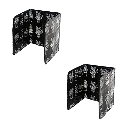 Cuisine Plaque Protection Pliable Aluminium Protection anti-éclaboussures pliable Plaque Anti-projections Cuisson Pliable pour Cuisine Plaque Cuisson Protection d'écran Anti-éclaboussures 2pièces noir