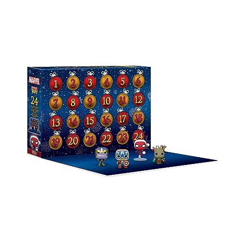 Funko Advent Calendar: Marvel Holiday - Groot - Marvel Comics - Calendrier de L'avent - 24 Jours de Surprise - Mini-Figurine en Vinyle à Collectionners - Boîte Mystère - Idée de Cadeau