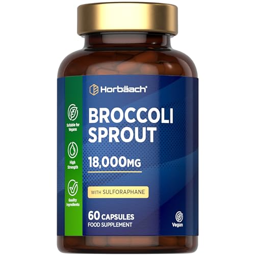 Broccoli Sprout Extract 18 000mg | Activated Sulforaphane Supplement | 60 Vegan Capsules | High Strength | by Horbaach