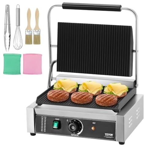 VEVOR Commercial Panini Grill 1800W Cover